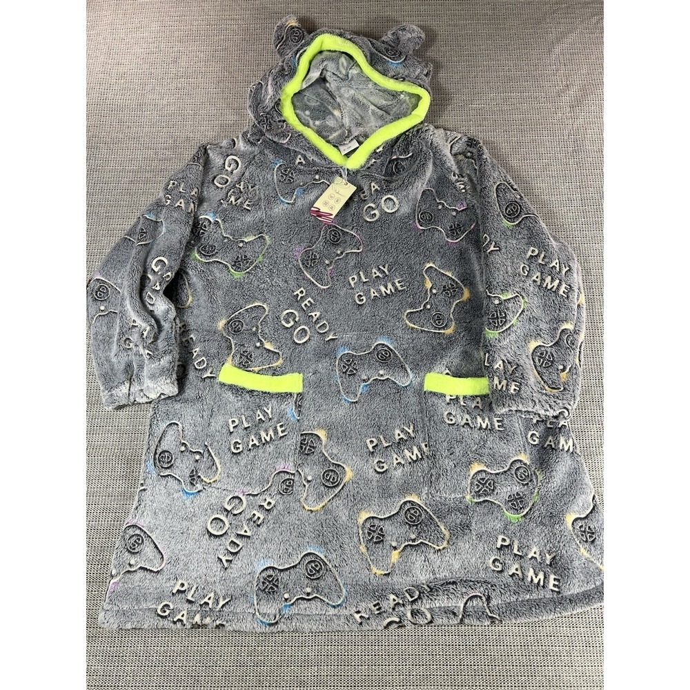 Glow in the Dark Game Controller Blanket Hoodies for Kids 6-10 Years